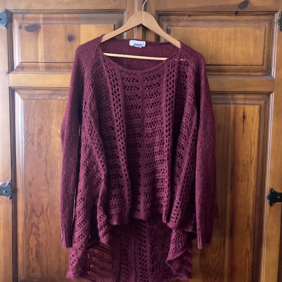 Vintage Grace & Lace Burgundy One  Size Sweater. - Picture 1 of 3